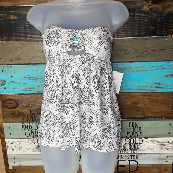NWT Rip Curl Tube Top Python Print M - Picture 2 of 14
